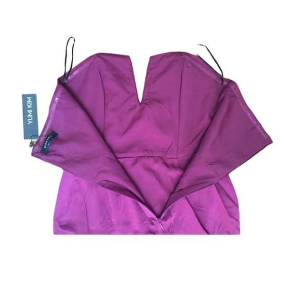 YUMI Kim Bombshell Silk Strapless Maxi Dress in Burgundy Size XS Wedding Season - Picture 13 of 13